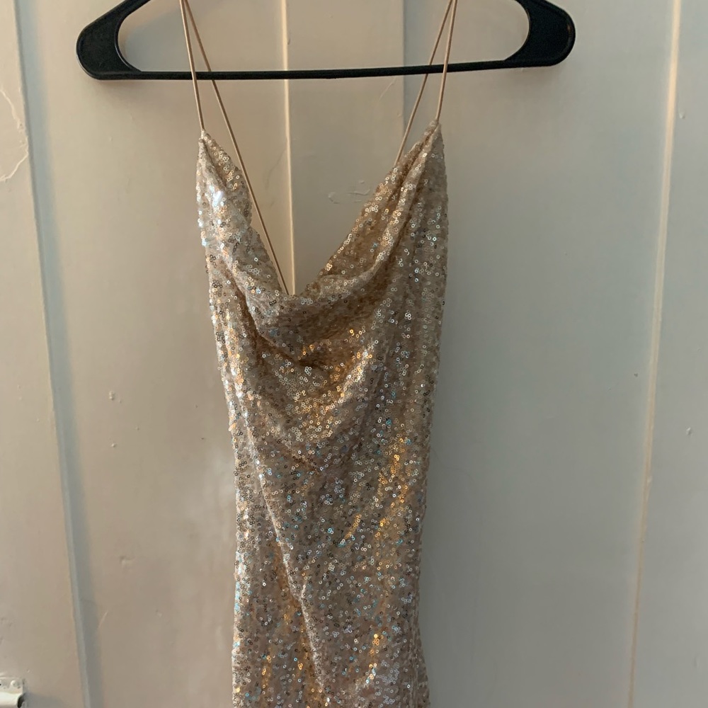 Gold sequin bodycon dress